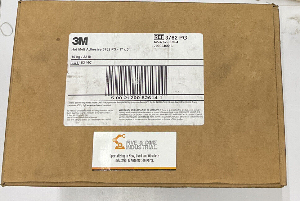 3M 3762 PG Box of Hot Melt Adhesive 1" - 3" 10kg / 22lb (OV120)