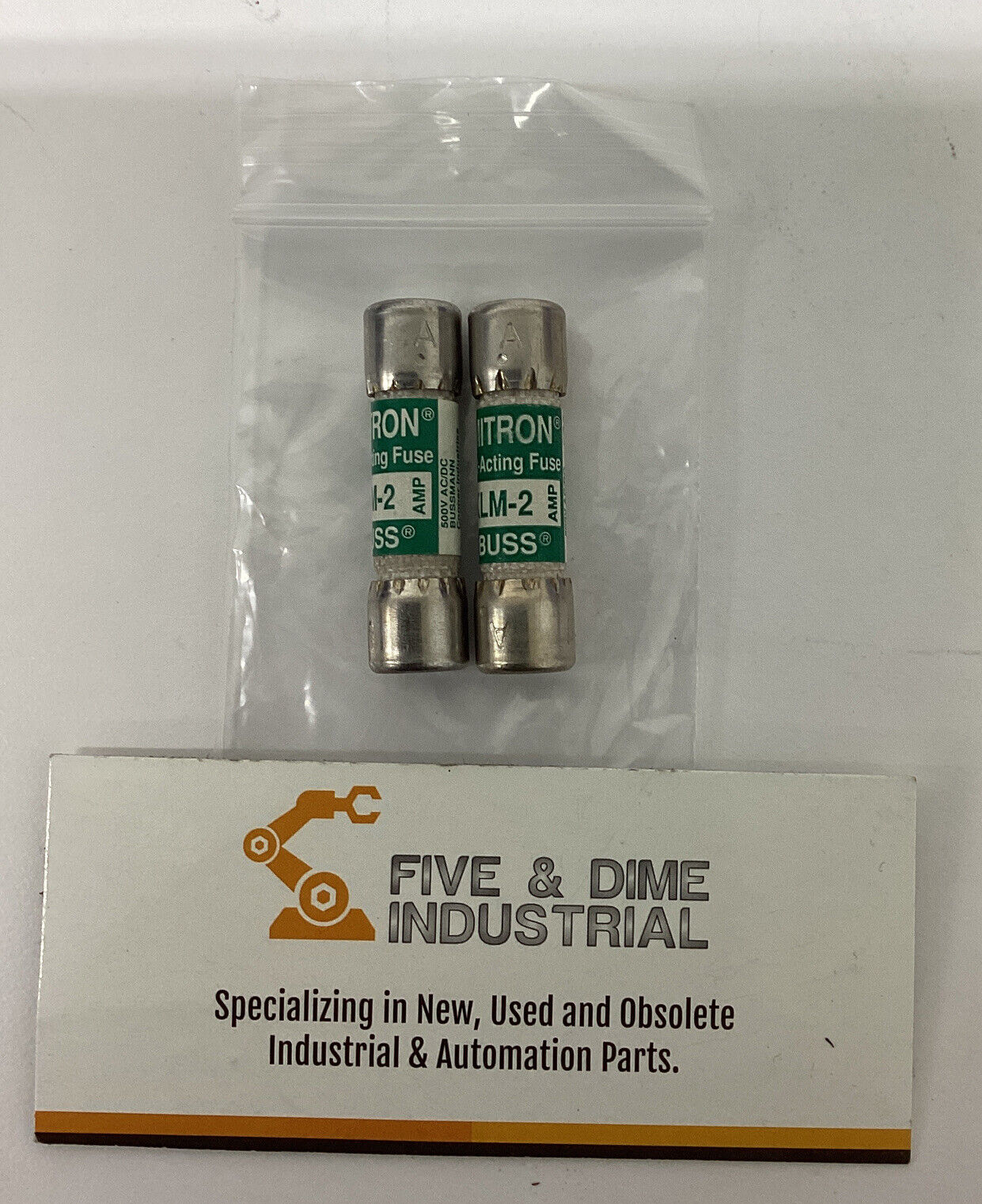 Bussmann Limitron KLM-2 Lot of 2 Fast Acting 2 Amp Fuses (YE245)