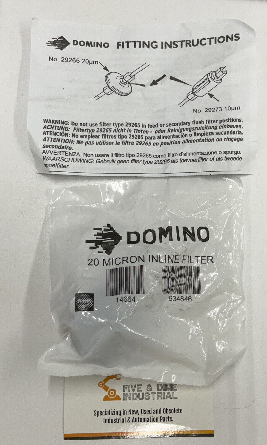 Domino 29265 20um Filter Kit (RE132)