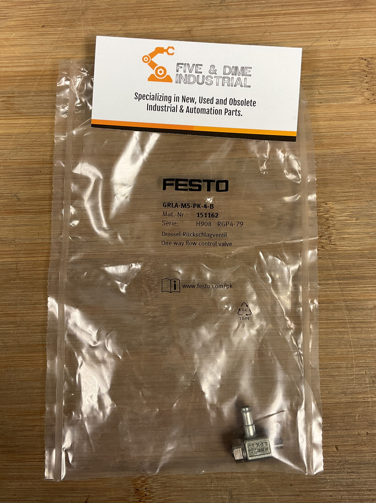 Festo GRLA-M5-PK-4-B New Control Valve 151162 (BL112)
