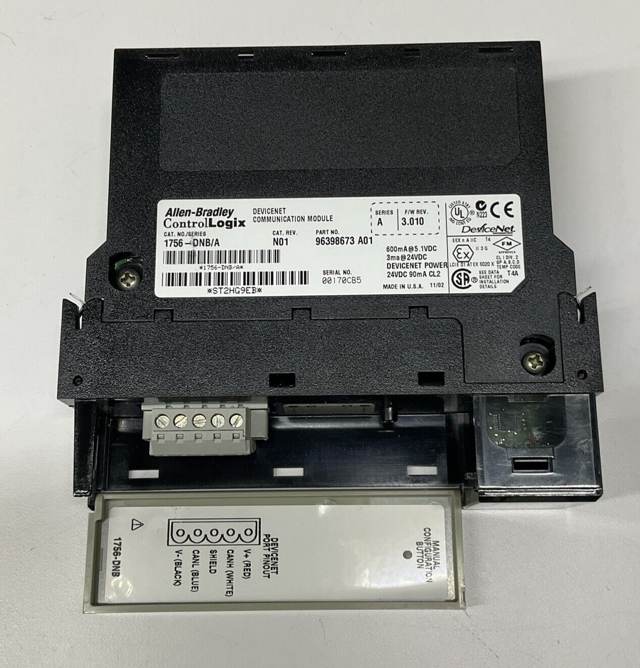 Allen-Bradley 1756-DNB/A DeviceNet Communication Module F/W 3.010 (BL288)