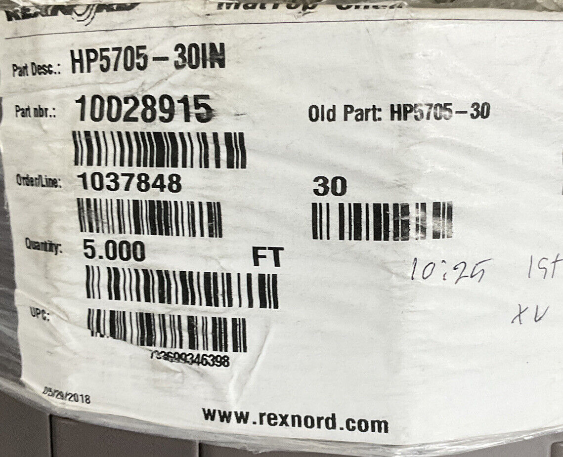 Rexnord HP5705-30IN Mat Top Conveyor Belt Chain 5ft by 30" (OV117)