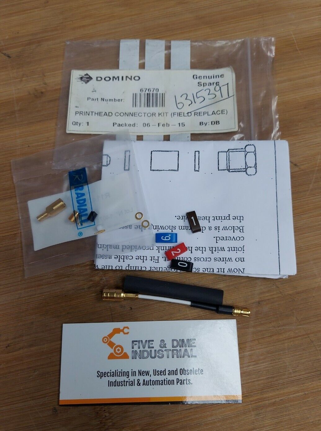 DOMINO 67670 Genuine Printhead Field Connector Kit (YE112)