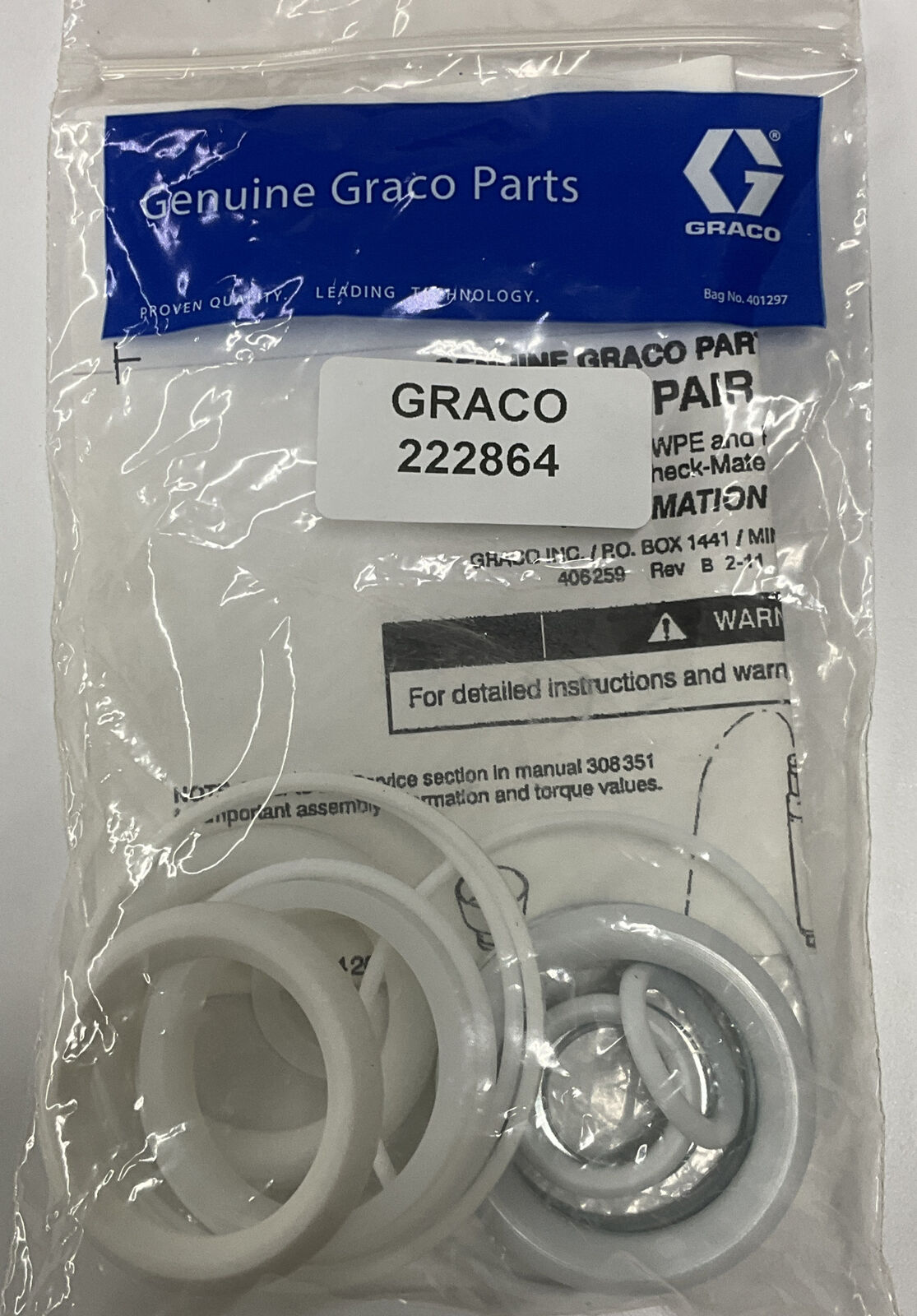 Graco 222-864 / 222864 New Genuine Repair Kit (RE108)