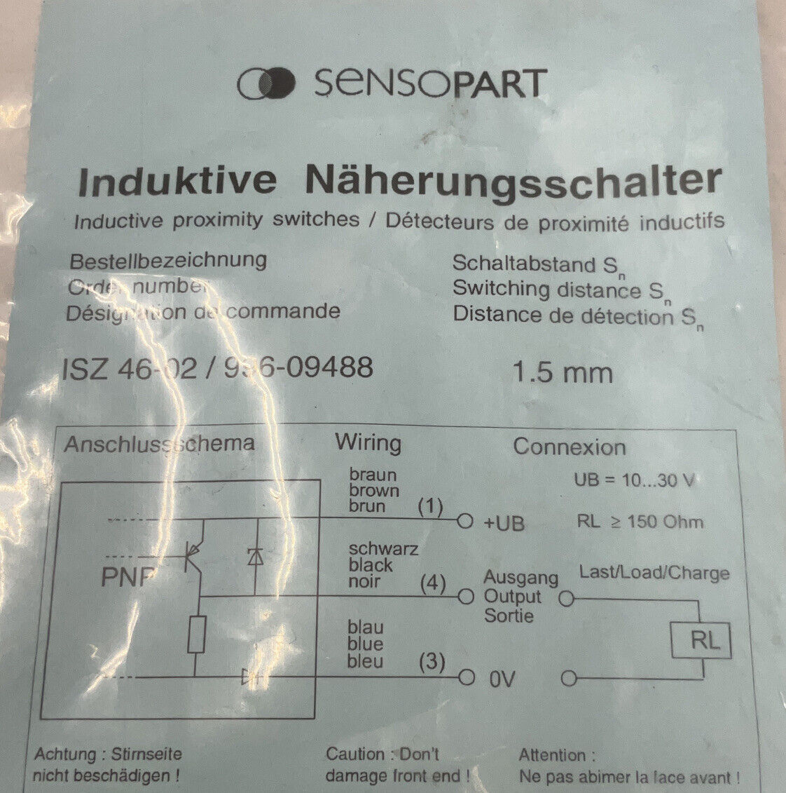 Sensorpart Inductive Proximity Sensor ISZ46-02 (GR183)