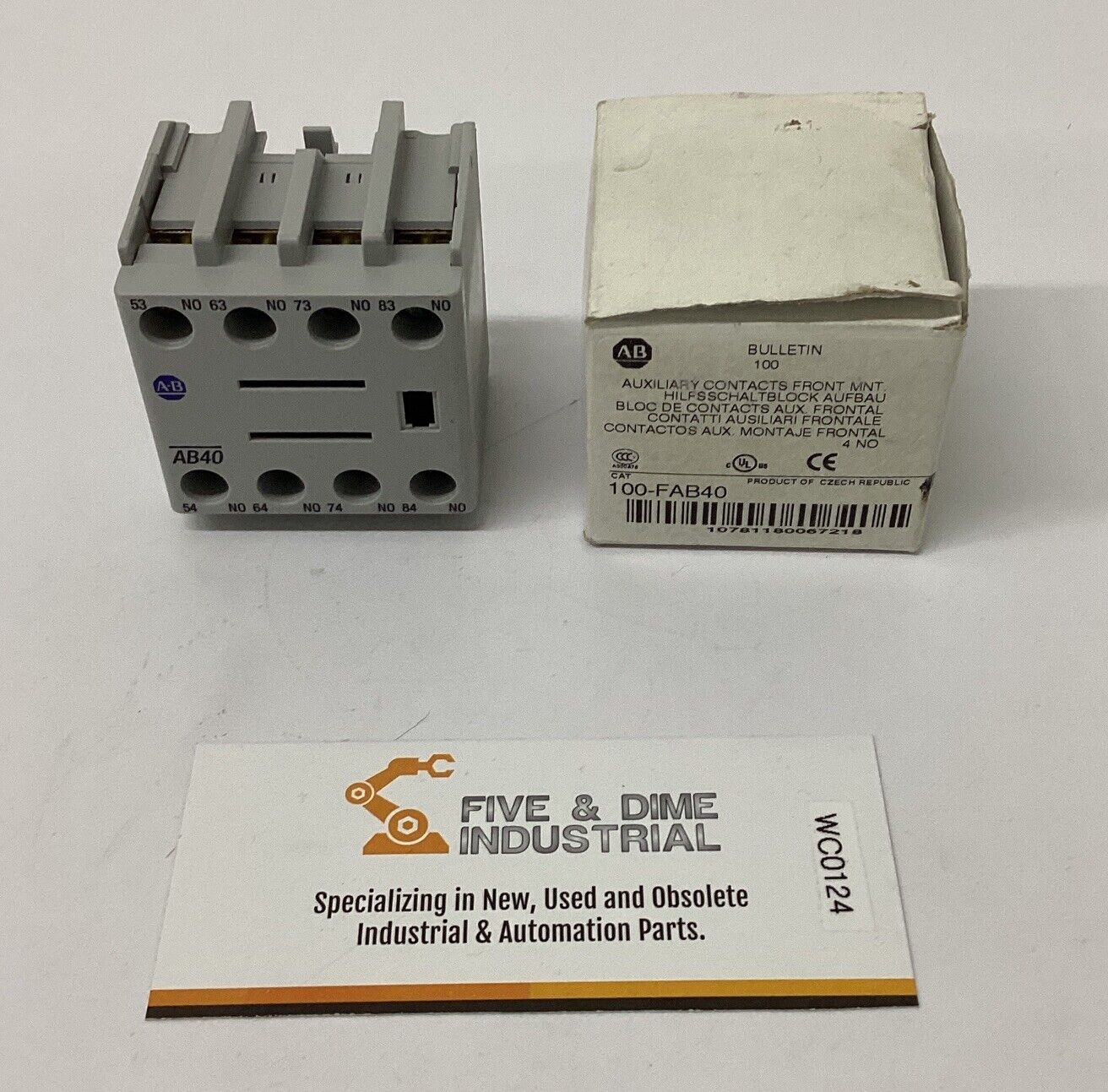 Allen Bradley 100-FAB40 Front Mount Auxiliary Contact Block (CL127)