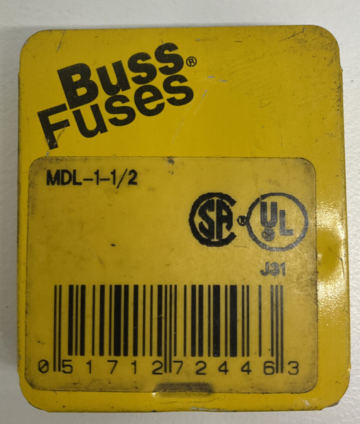 Bussmann Buss MDL-1-1/2 5-Pack 1.5 /1-1/2 AMP Fuses (YE241) - 0
