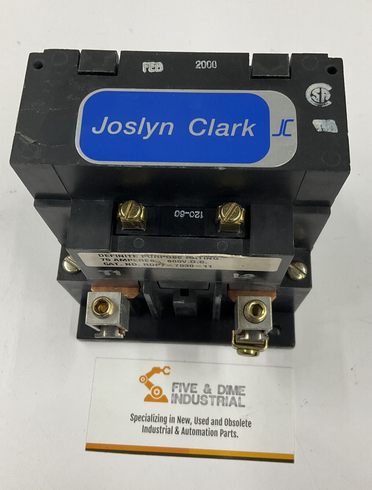 Joslyn Clark RDP7-7030-11 / 78091-50R New Contactor 75A 600vdc 120V 60HZ (GR195)