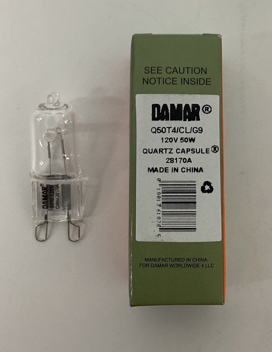 Damar Q50T4/CL/G9 Genuine Bulb 120V 50W NEW (CL186) - 0