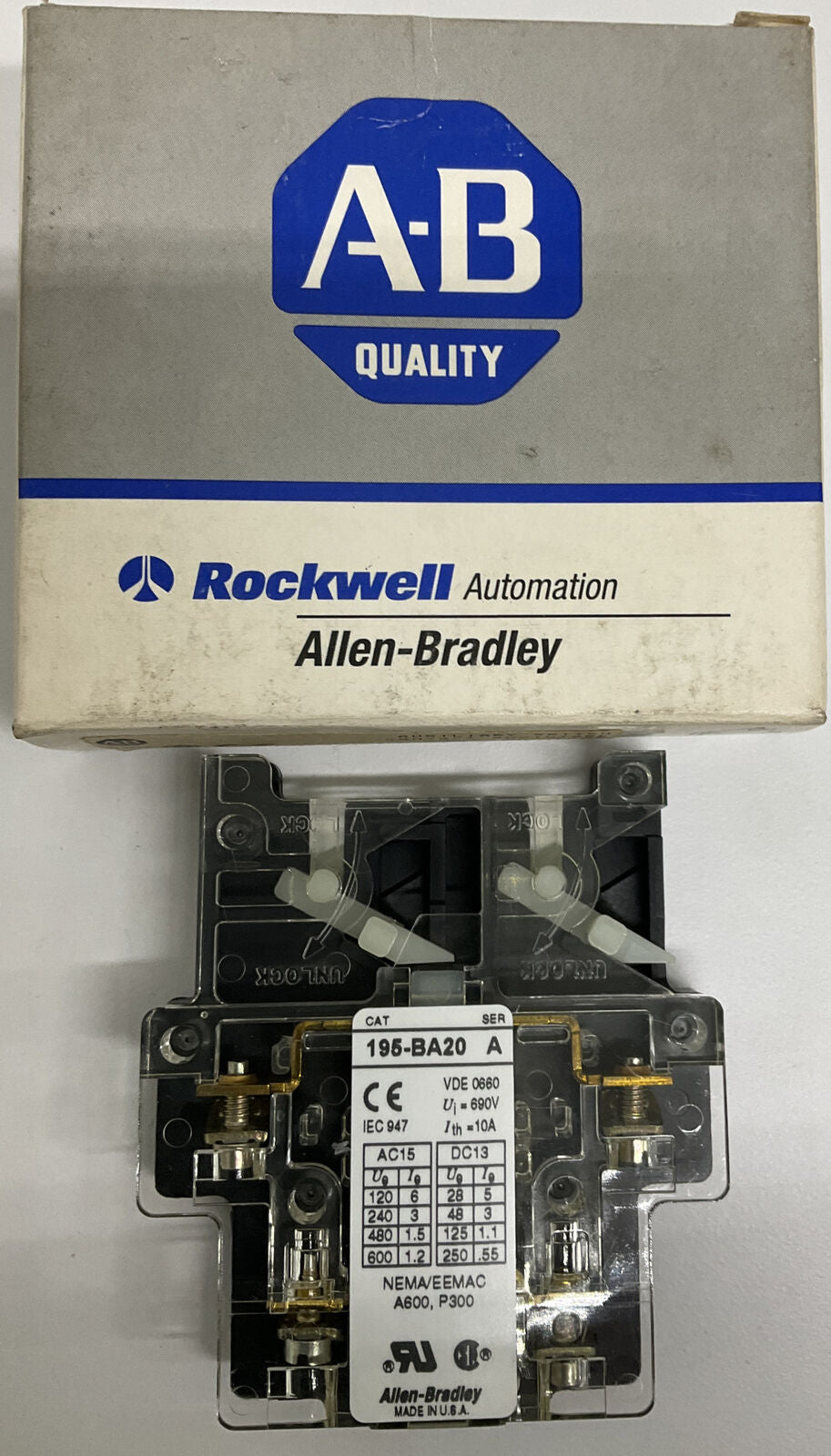 Allen Bradley 195-BA20 Auxiliary Contact Switch (BL208)