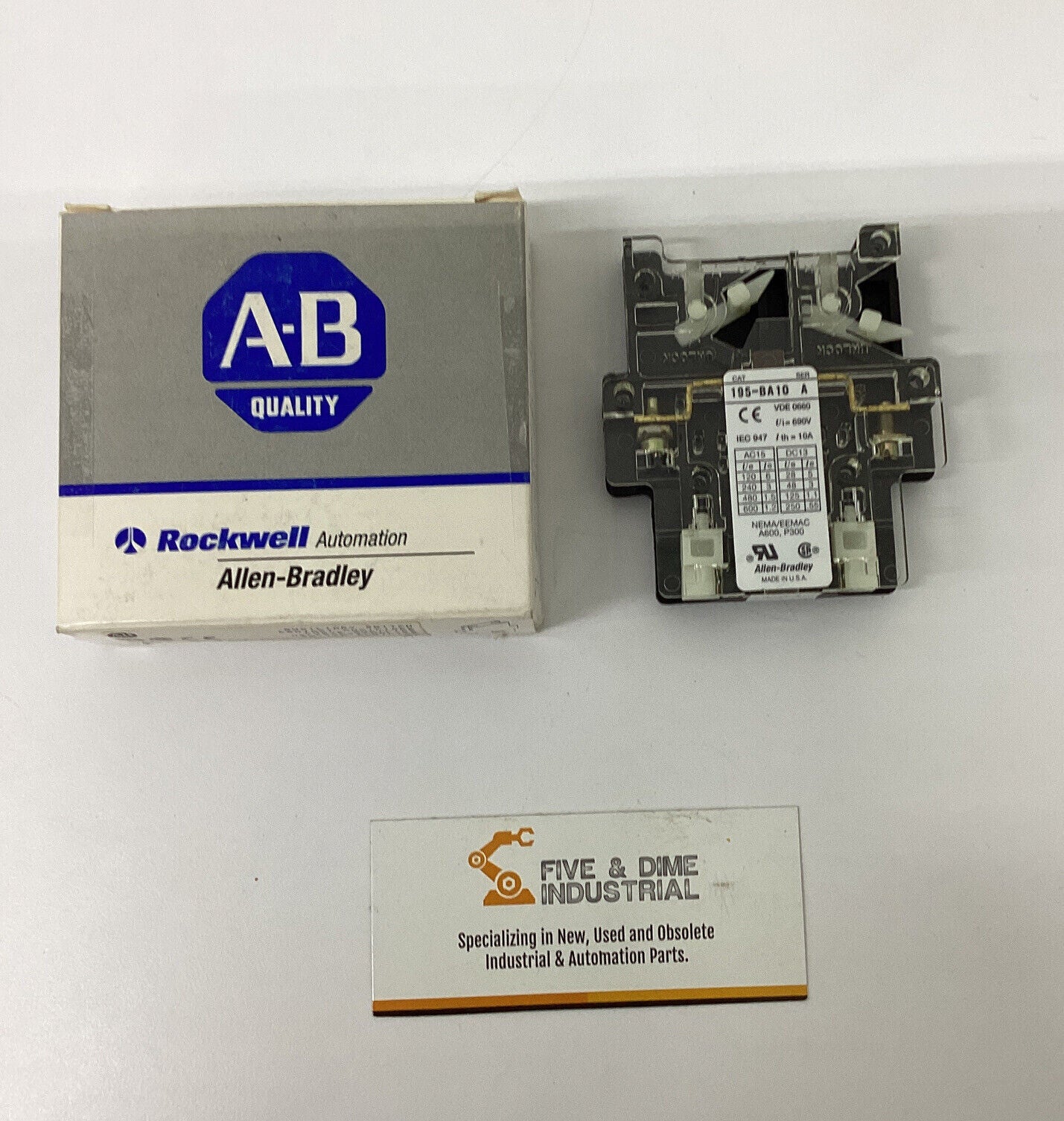Allen Bradley  195-BA10  Ser. A  10 Amp  Auxiliary Contact /  Switch (CL243)