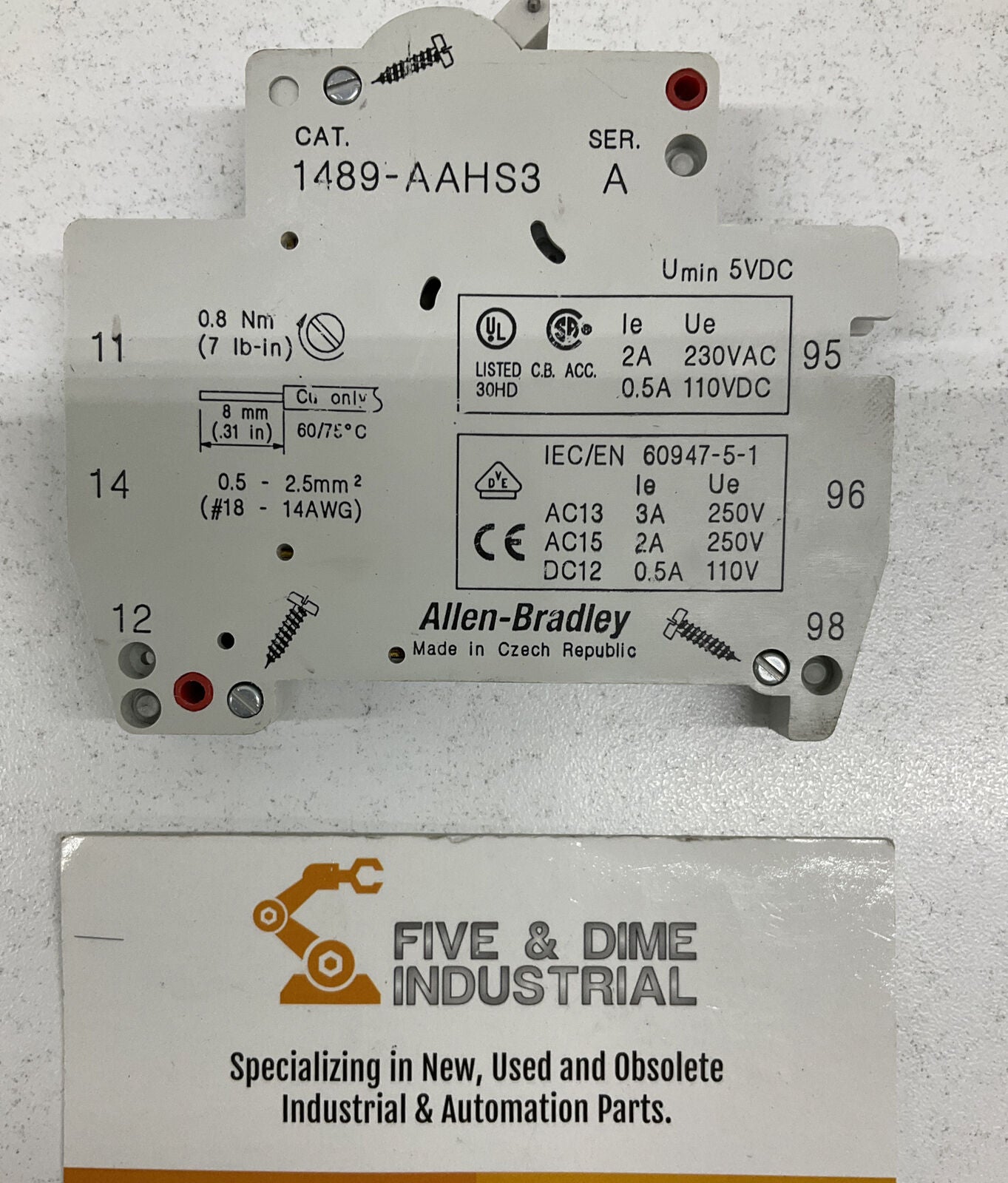 Allen Bradley 1489-AAHS3 New Auxiliary Switch (GR155) - 0