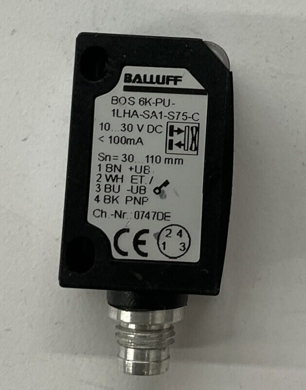 Balluff BOS6K-PU-1LHA-SA1-S75-C Diffuse Sensor 10-30-VDC (BL277)