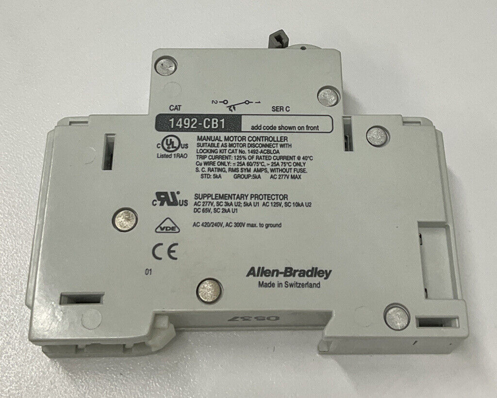 Allen Bradley 1492-CB1G005 Ser.C 0.5A Circuit Breaker (CL152) - 0