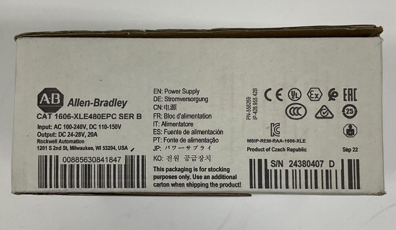 Allen Bradley 1606-XLE480EPC Conformal Coated Power Supply 1-Phase (SH112)