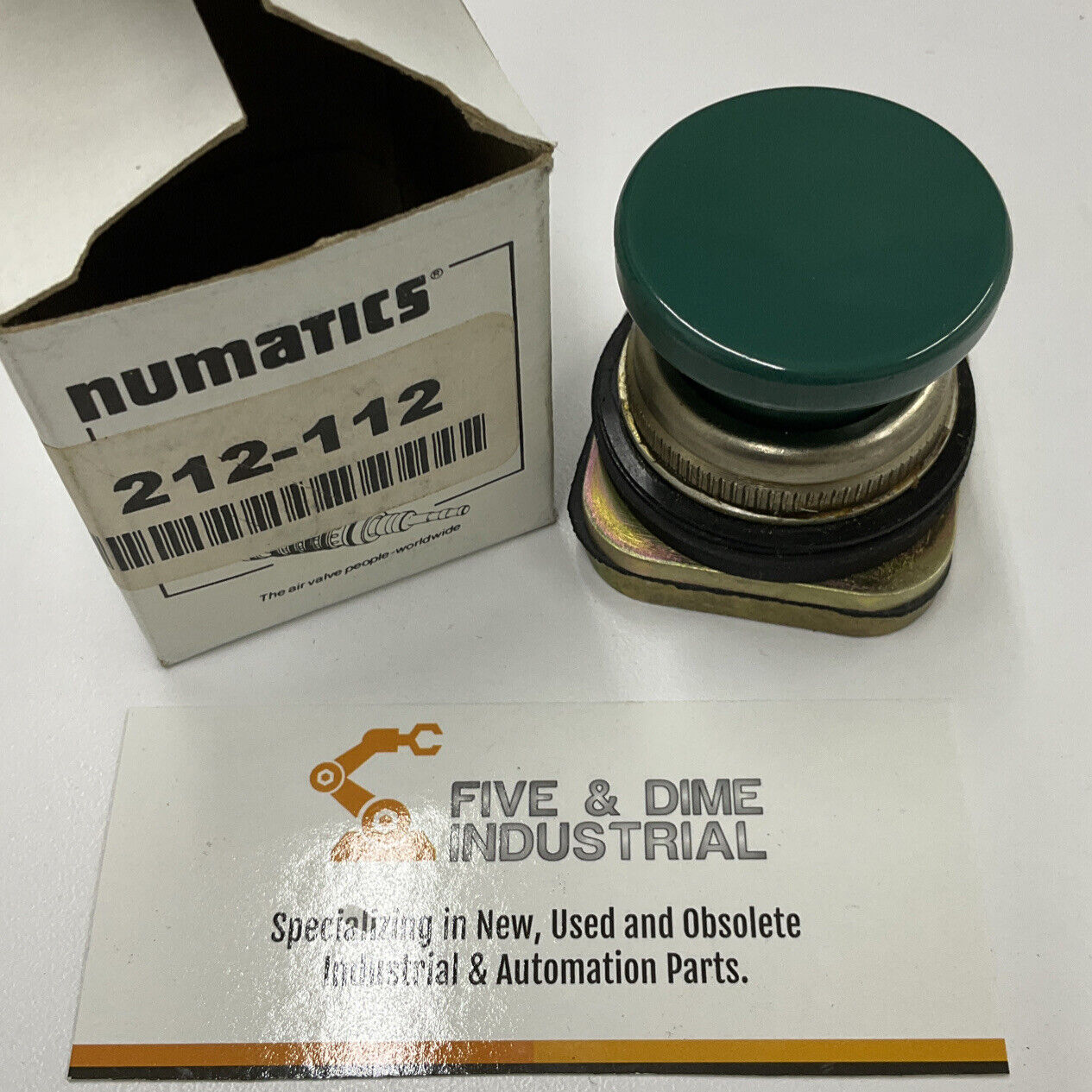 Numatics 212-112 New Green Mushroom Button Assembly  (YE144)