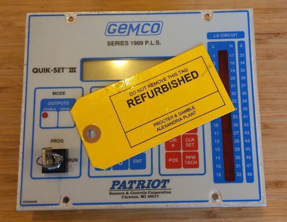Gemco Patriot 1989 P.L.S. Quik-Set III Control Panel (RE247) - 0