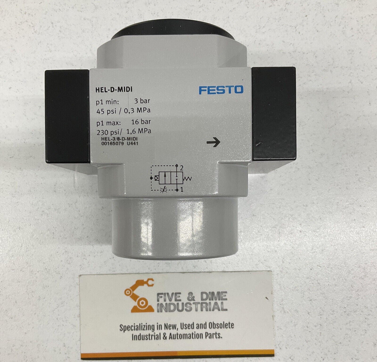 Festo Hel 3/8 D Midi New On Off Valve 3-16 bar 45-230 psi (RE239)