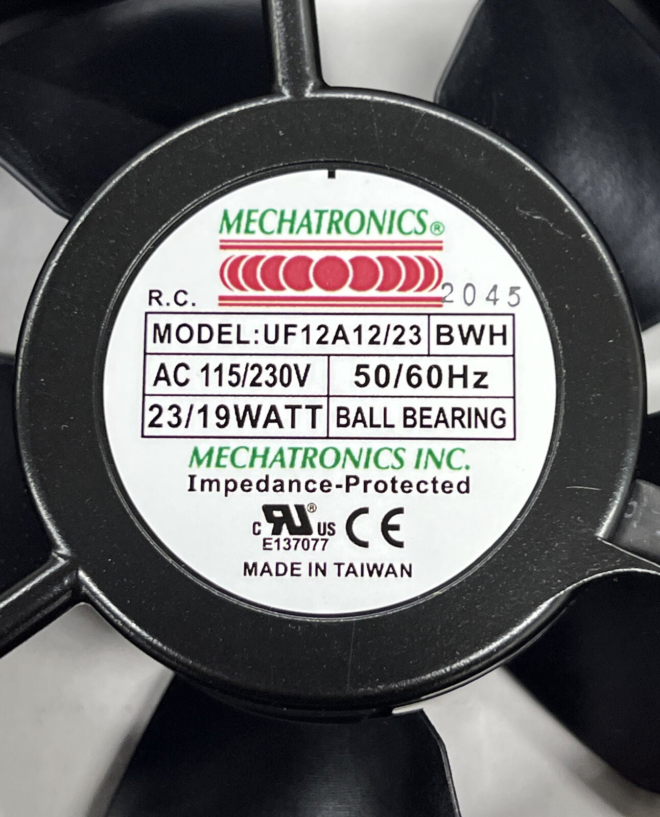 Mechatronics Fan UF12A12/23 BWH  4 wire 115/230VAC 50/60Hz  4.75" (OV106) - 0