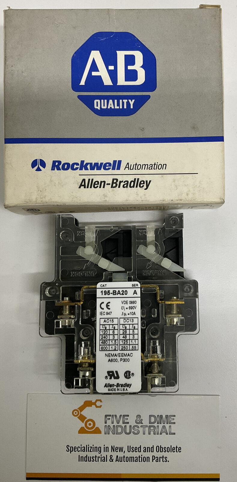 Allen Bradley 195-BA20 Auxiliary Contact Switch (BL208)