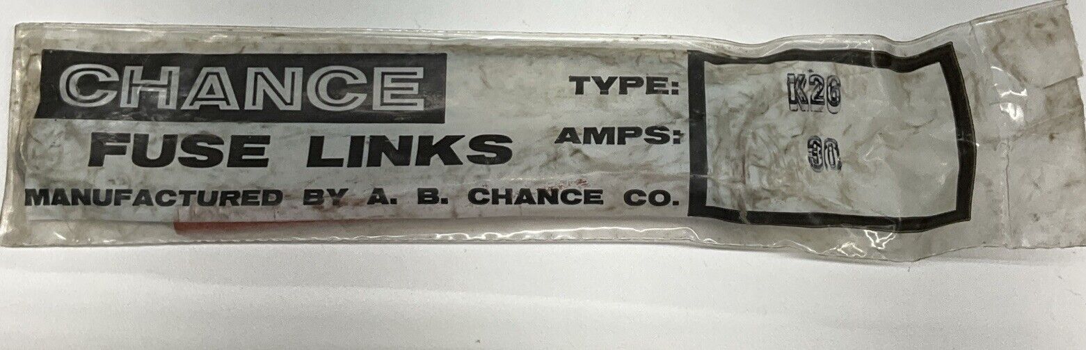 Chance Fuse Links K26-30 Type K26, 30 Amps (YE160)