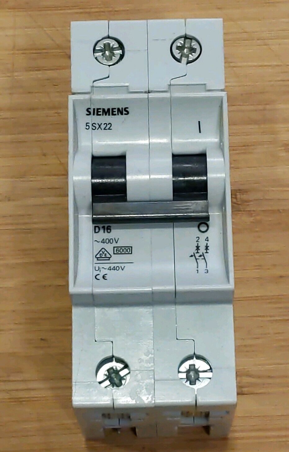 Siemens 5SX2 216-8 D16 2P 400AC MCB Circuit Breaker (GR105) - 0