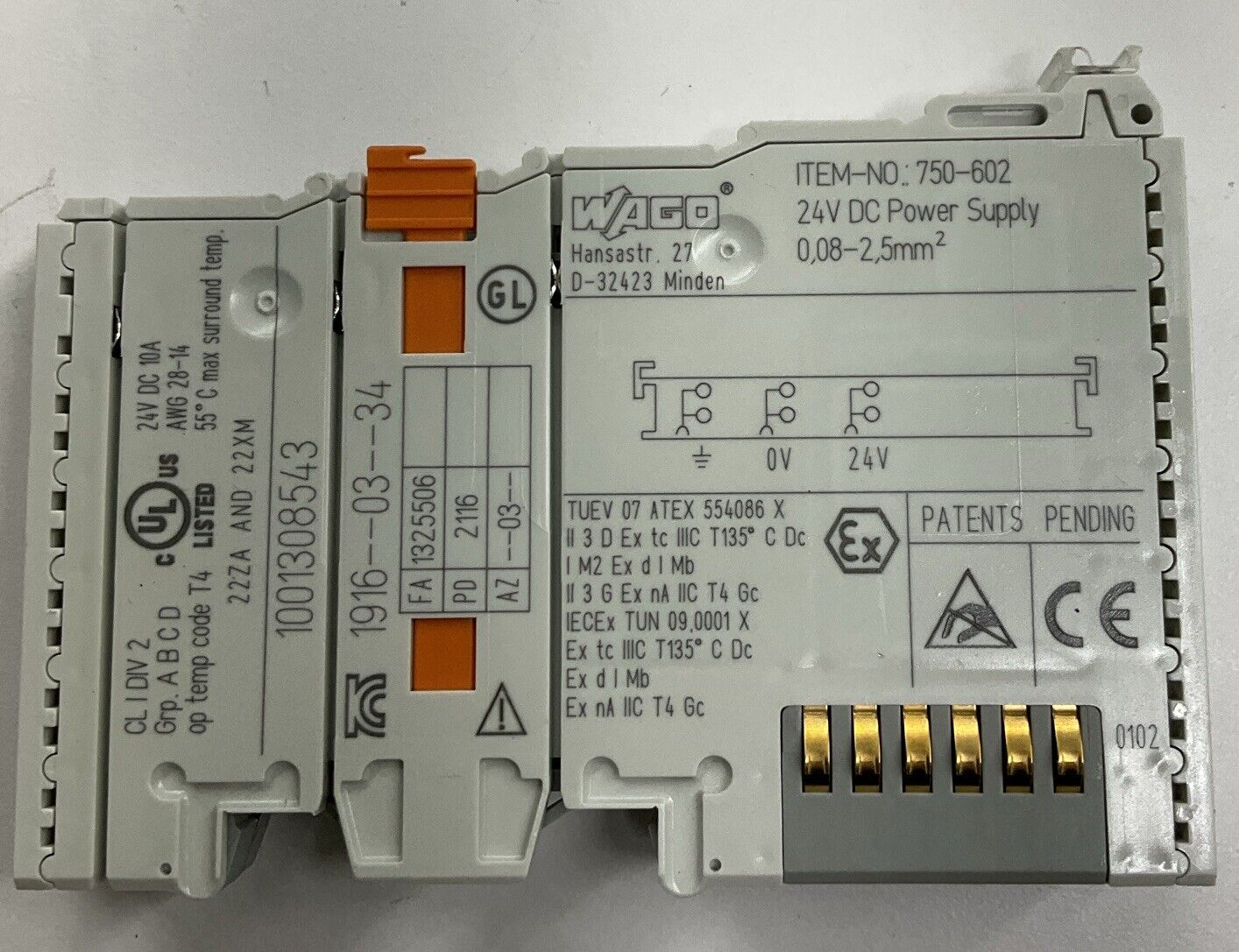 Wago 750-602 Power Supply Module 24VDC (RE149) - 0