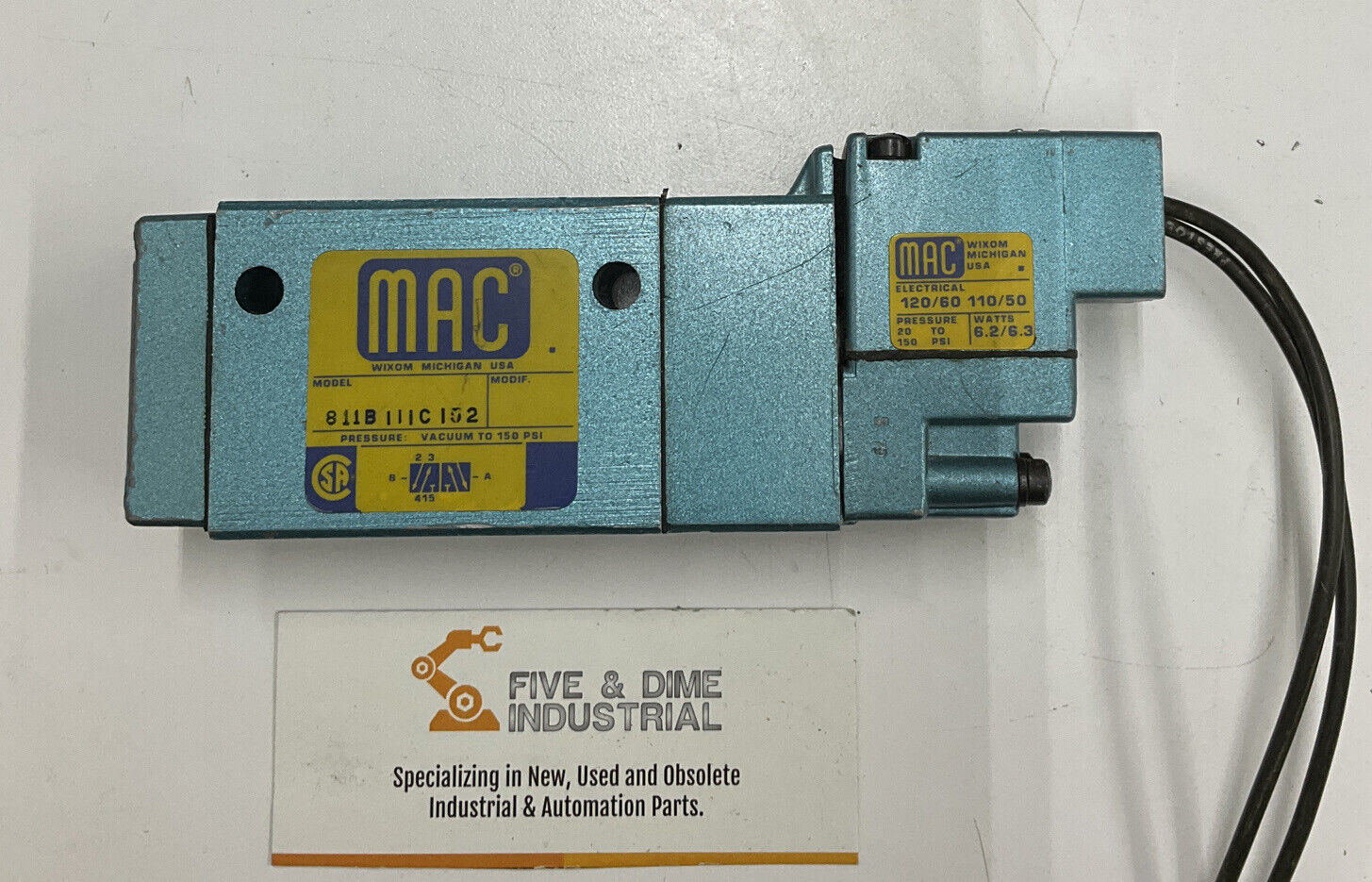 MAC 811B-111C-152 Solenoid Valve w/ PME-6111BAAA 24VDC Coil 25-150 PSI (CL293)