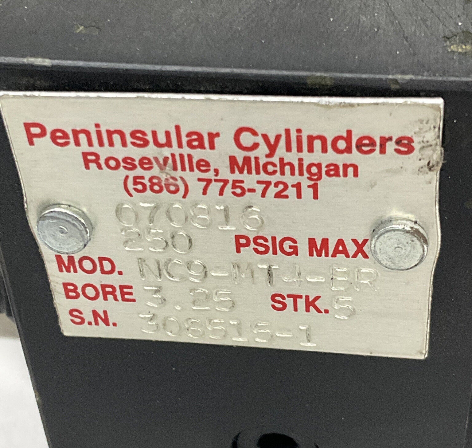 Peninsular NC9-MT4-BR Nos Hydraulic Cylinder 3.25 Bore 5 Stroke (OV126)