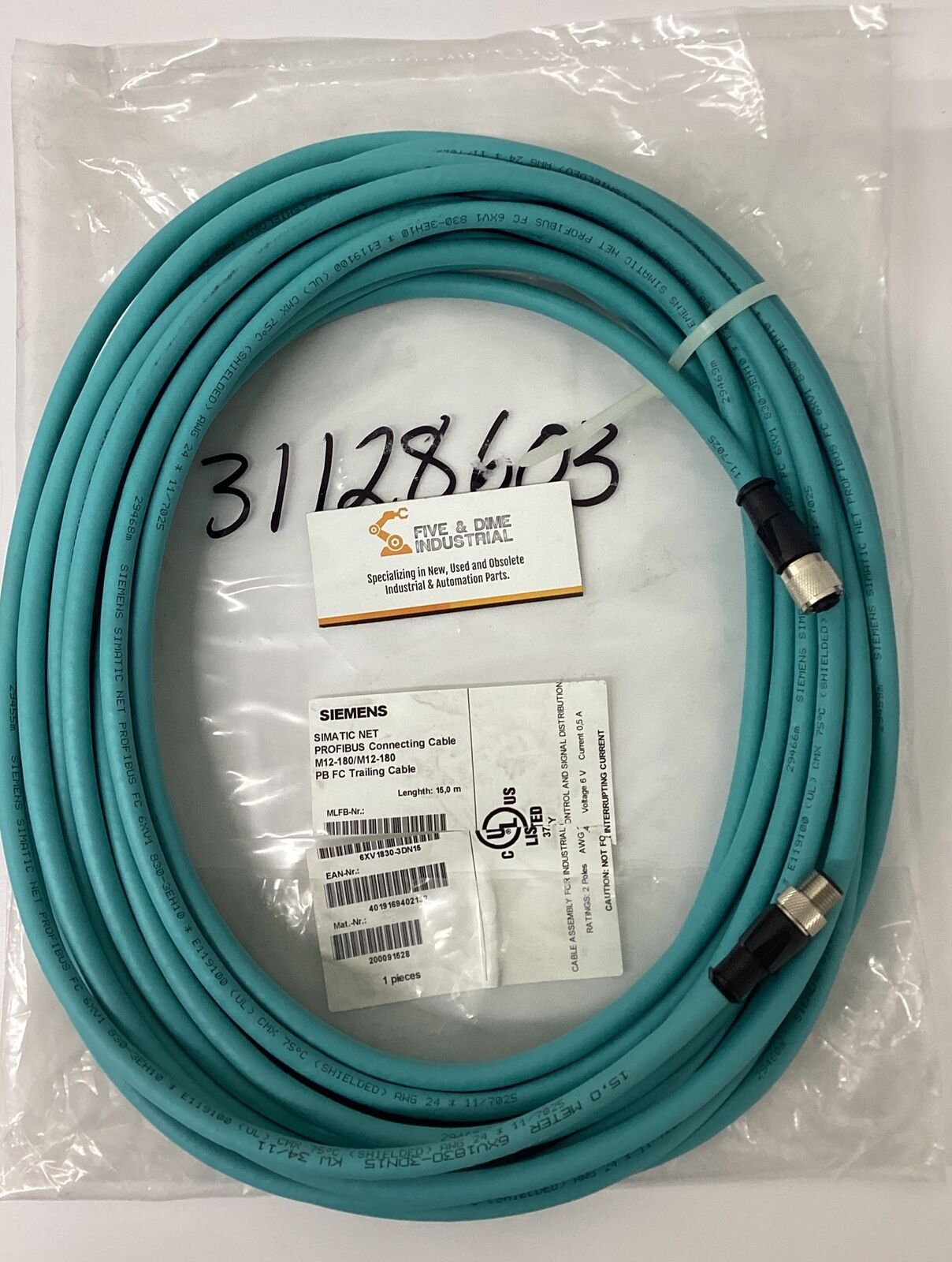 Siemens 6XV1830-3DN15 PB FC Trailing Cable 15 meter (CBL148)