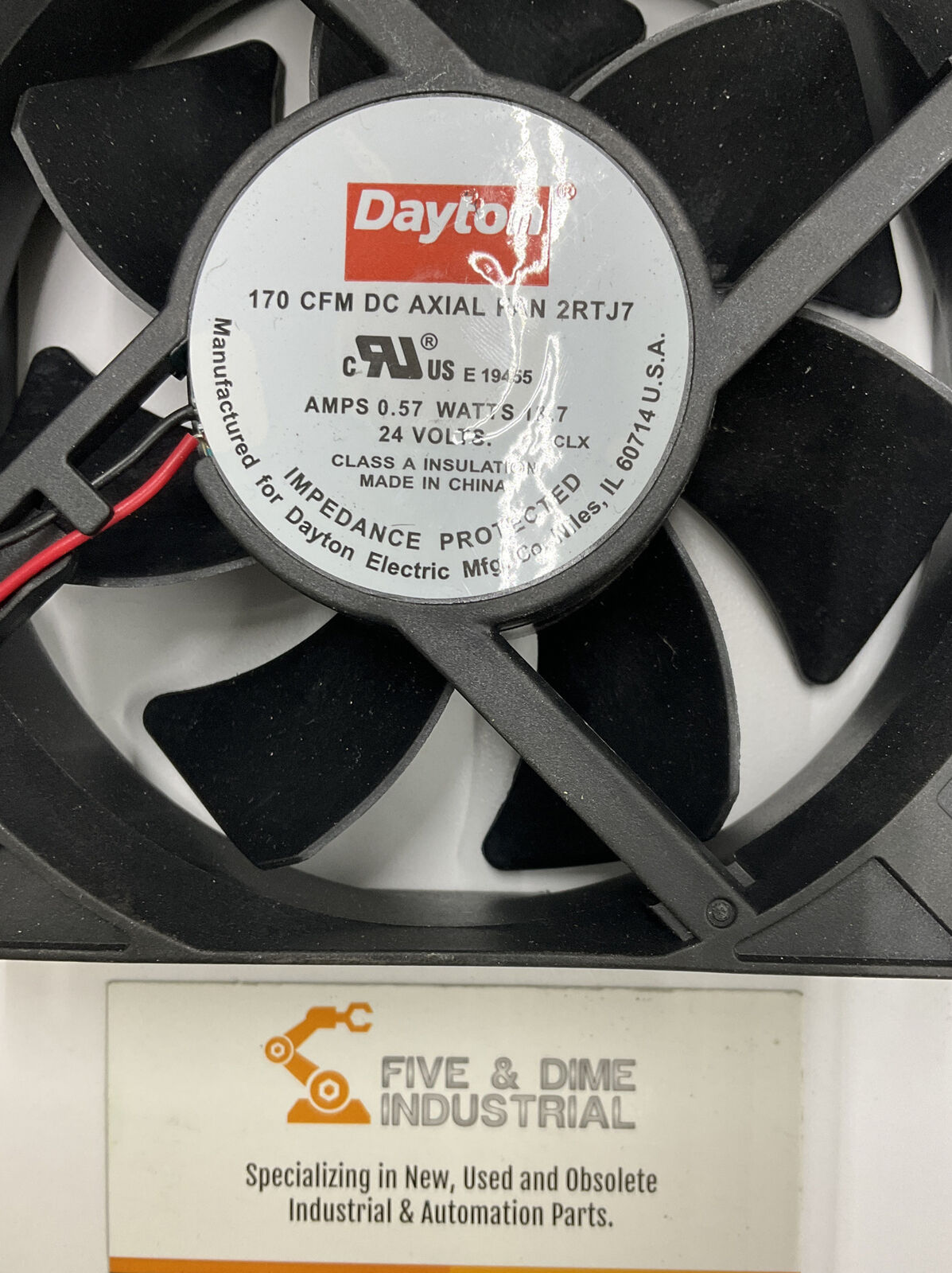 Dayton 170 CFM DC Axial Fan 2RTJ7 0.57A 13.7 Watts 24V (CL119) - 0