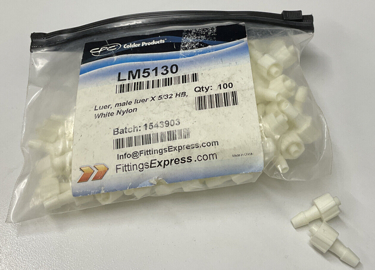 Colder Products LM5130 Lot of (100)  White Nylon Fittings S (CL224) - 0