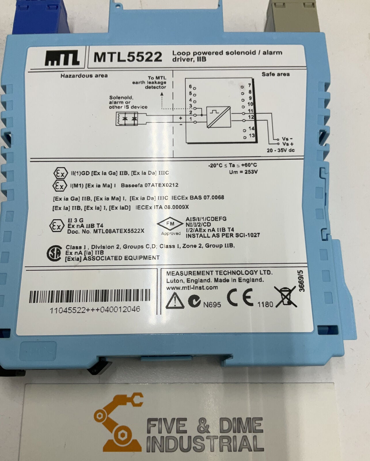 Measurement Technology LTD / Eaton MTL5522 Solenoid Alarm Driver (YE211) - 0