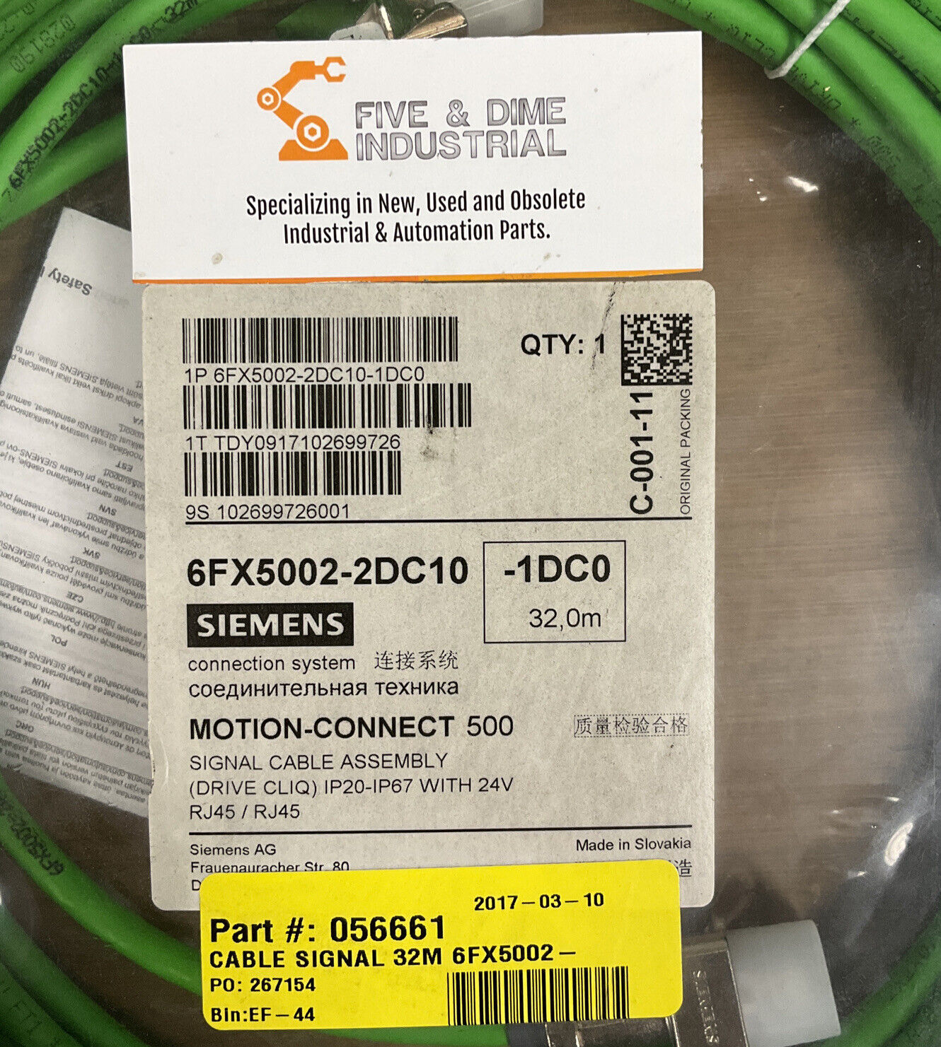 Siemens 6FX5002-2DC10-1DC0 32M Motion-Connect Cable (CBL113)