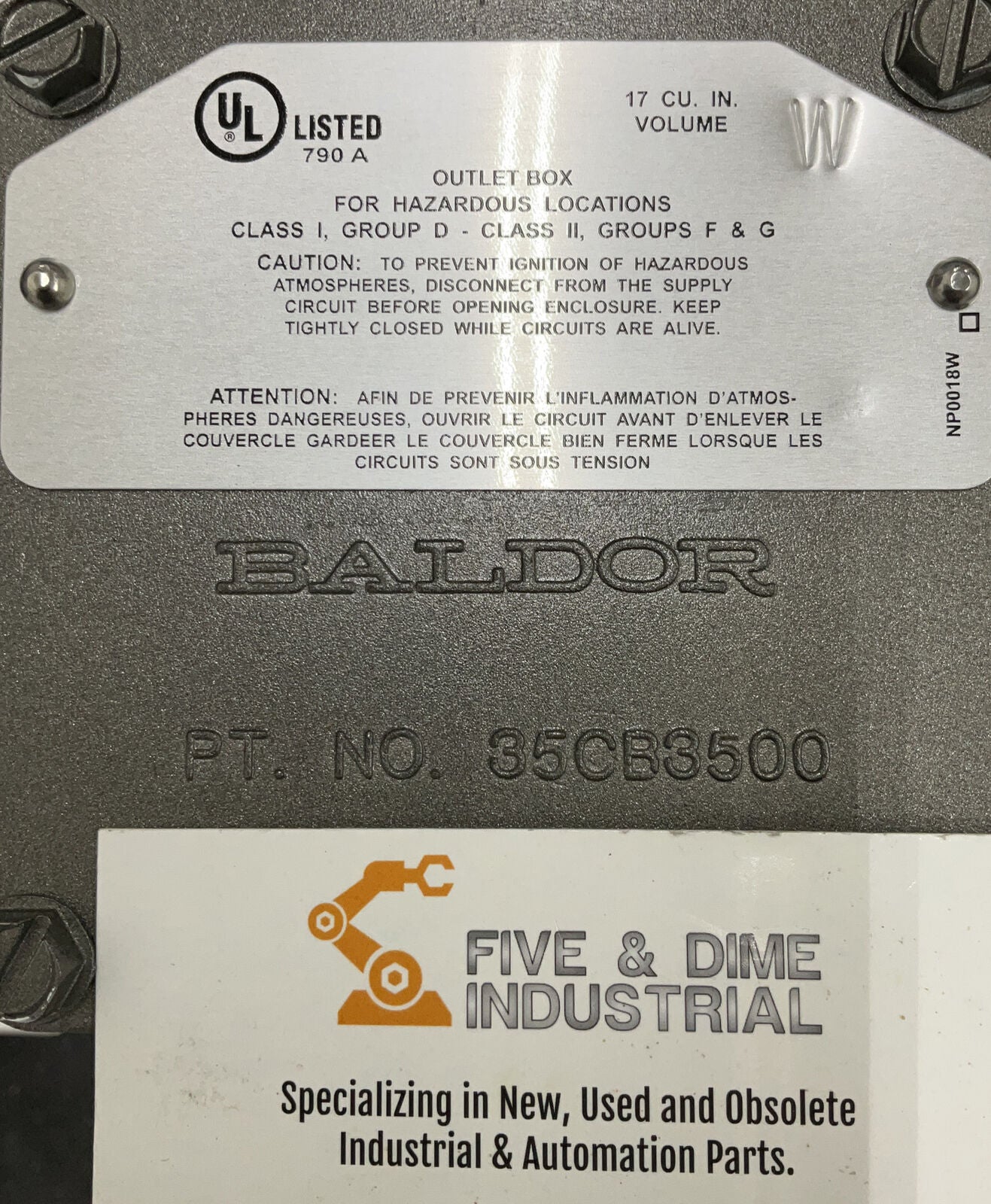 Baldor C325426 .33 HP 208-230/460V Industrial Motor 1725 R.P.M. 56 Frame (OV117)