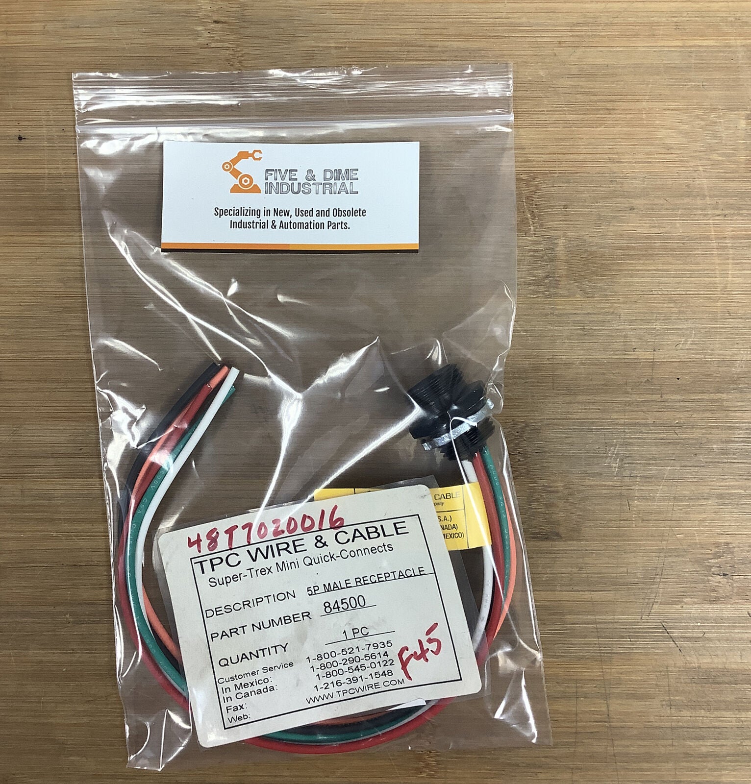 TPC Wire and cable 5 wire male receptacle 84500  (CL108)