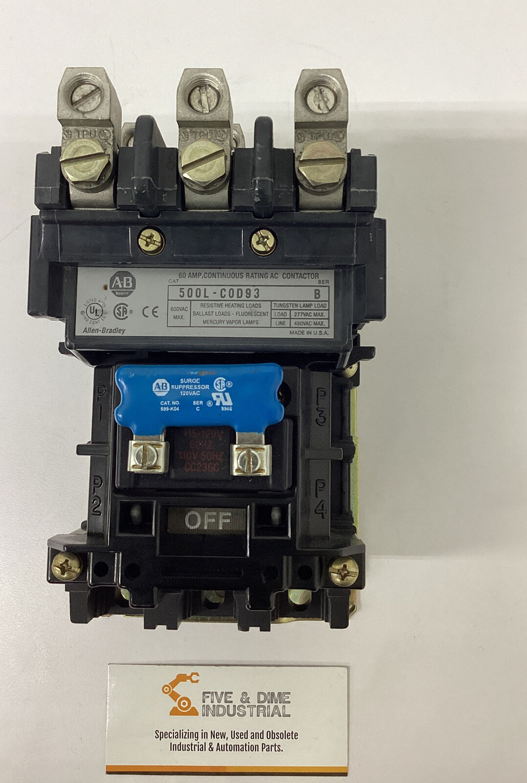 Allen Bradley 500L-COD93  Ser. B 60 Amp Lighting Contactor (OV121)