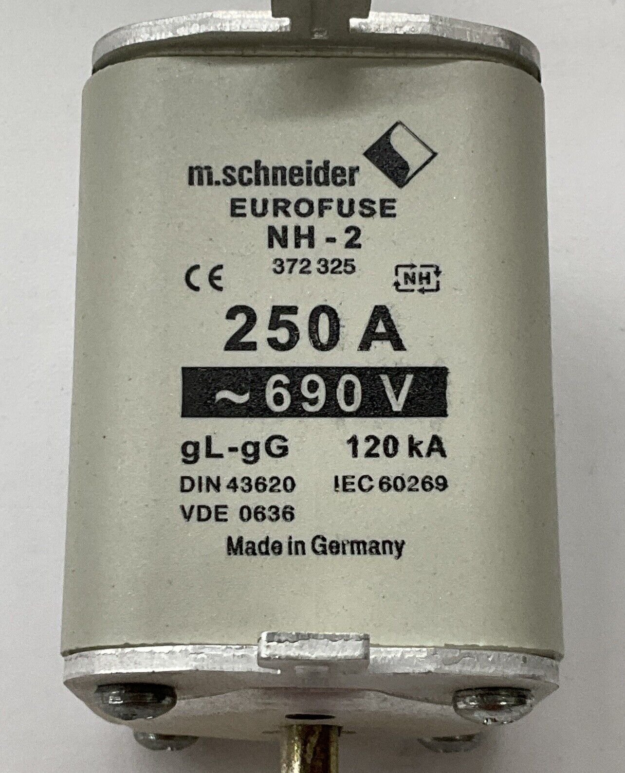 M.Schneider 372-325 Eurofuse NH-2 gL-gG Fuse 250 Amp 690 VAC 372325NEW (OV135)