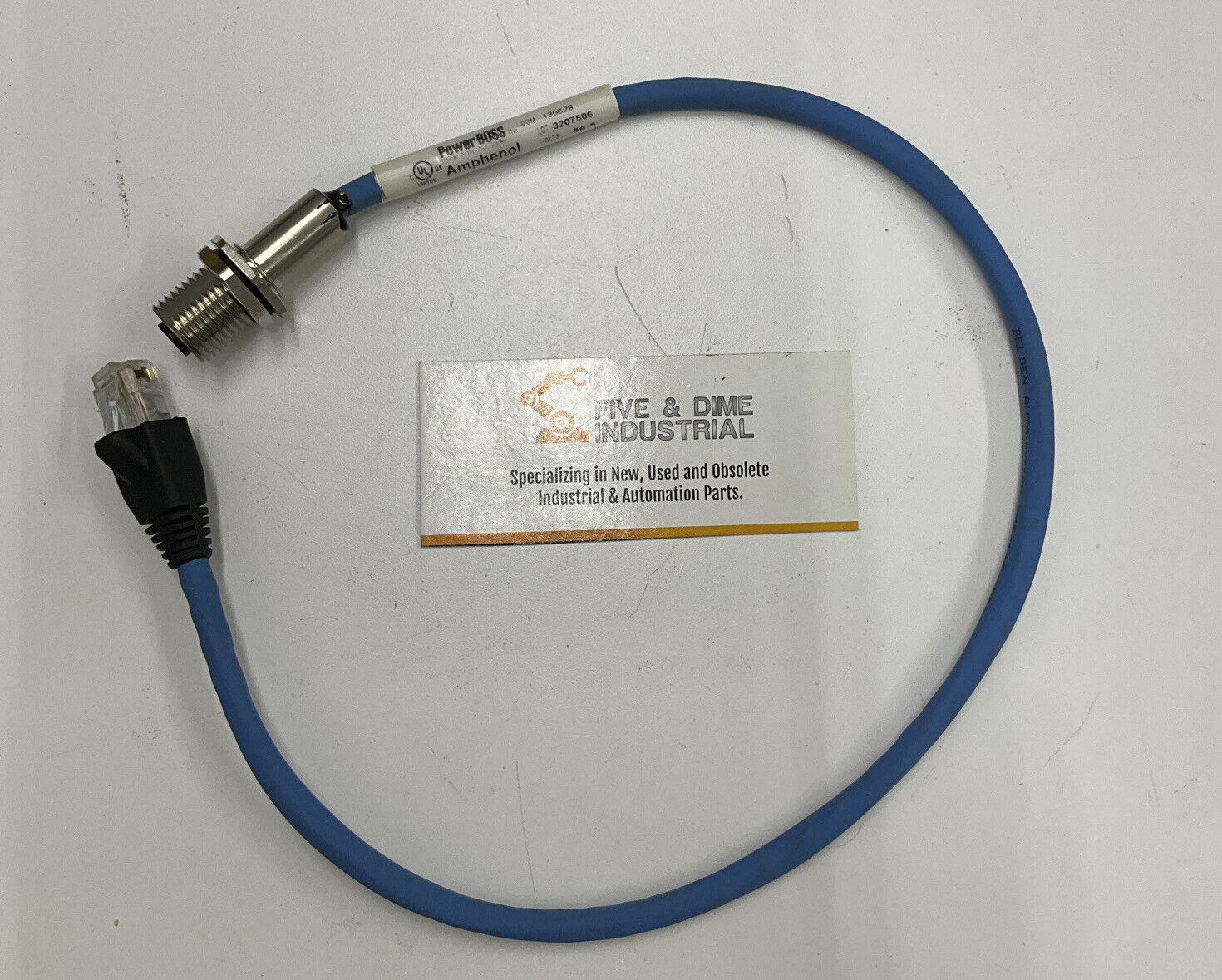 Amphenol P29930-M.5 0.5 Meter M12 Female to RJ5 Plug Cable (CL163)