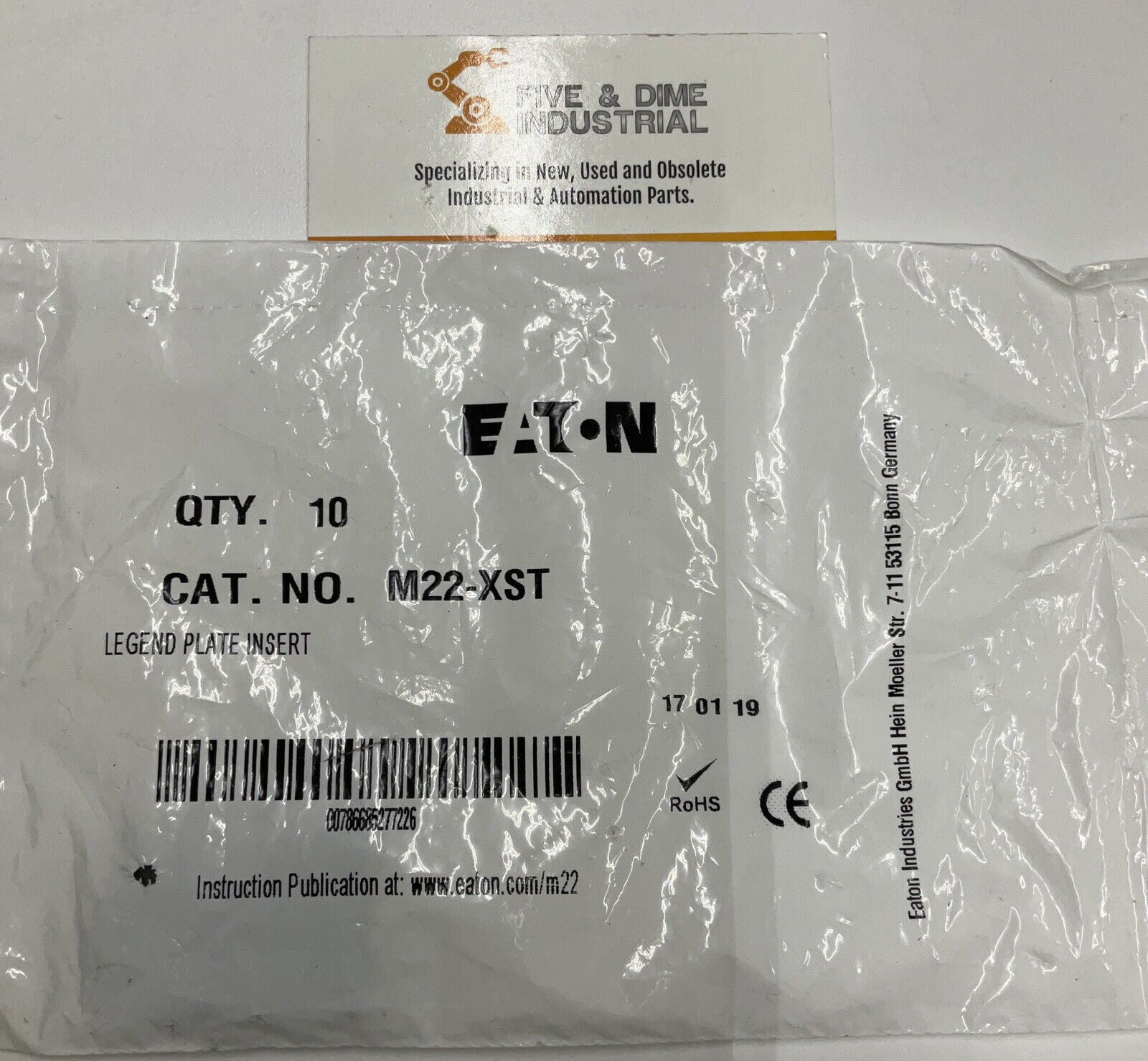 Eaton M22-XST Legend Plate Insert (GR168)