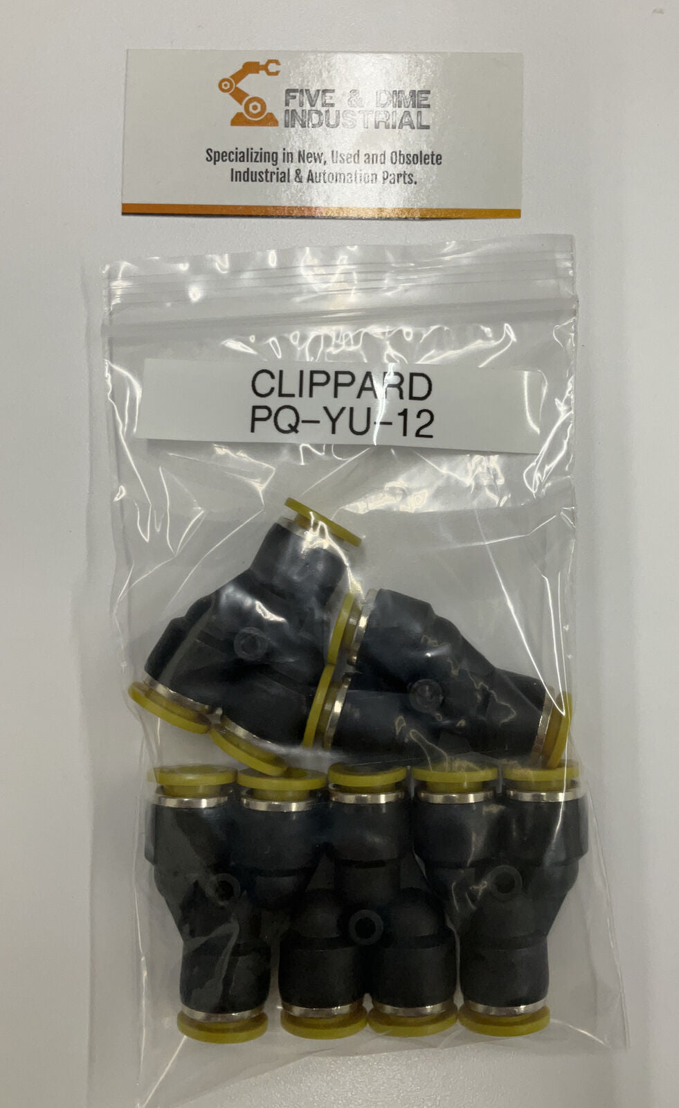 Clippard PQ-YU-12 Lot of 5 Push-Quick Y Union 3/8" - (BL238)