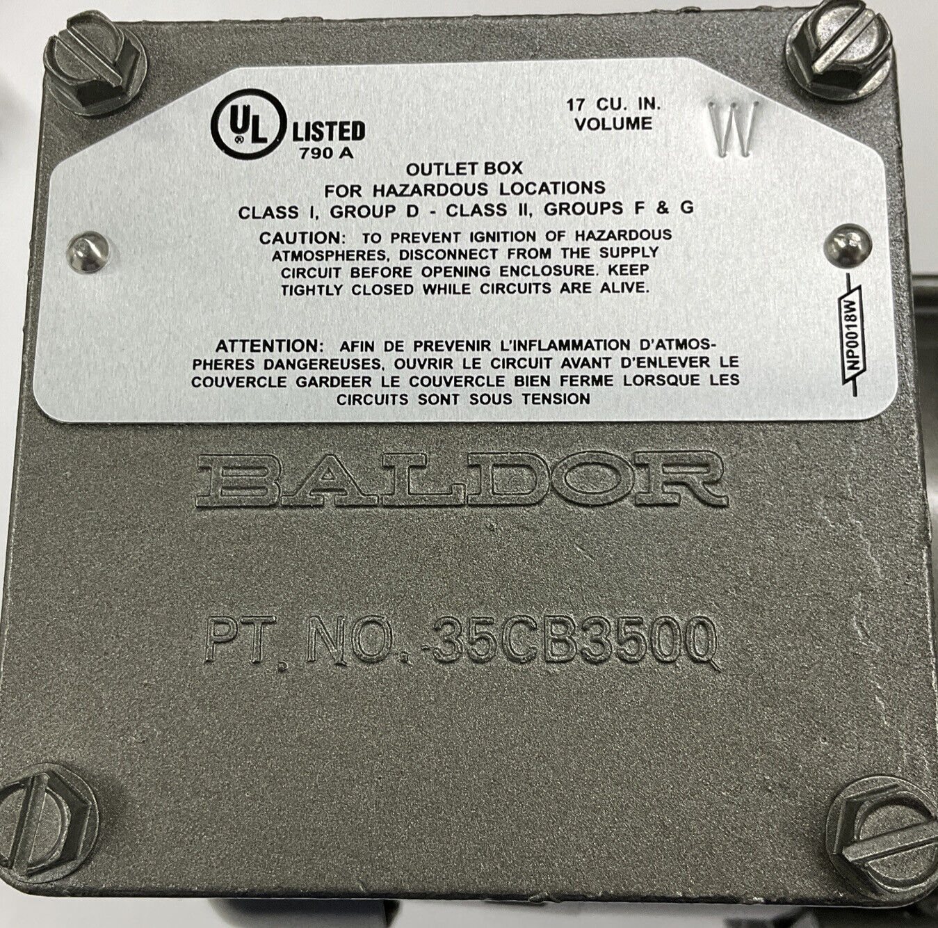 Baldor A-87621165 / 34-7056-5719 AC Motor 1/2 HP, RPM 3450, 115/230V (OV115)