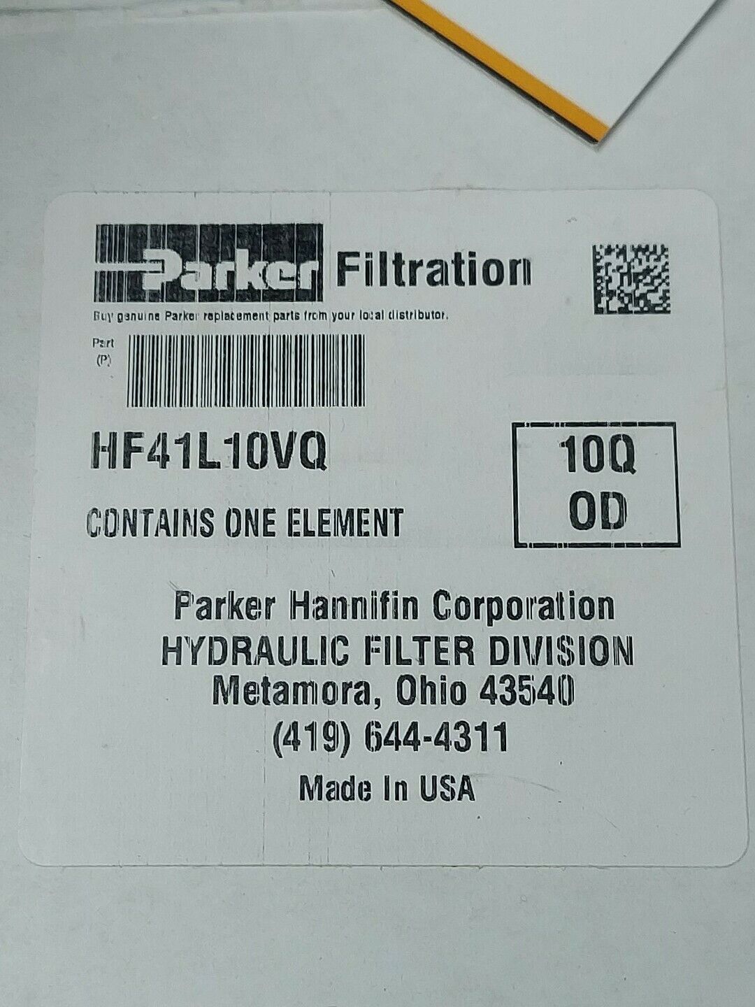 PARKER HF41L10VQ New HYDRAULIC FILTER ELEMENT (FL104)