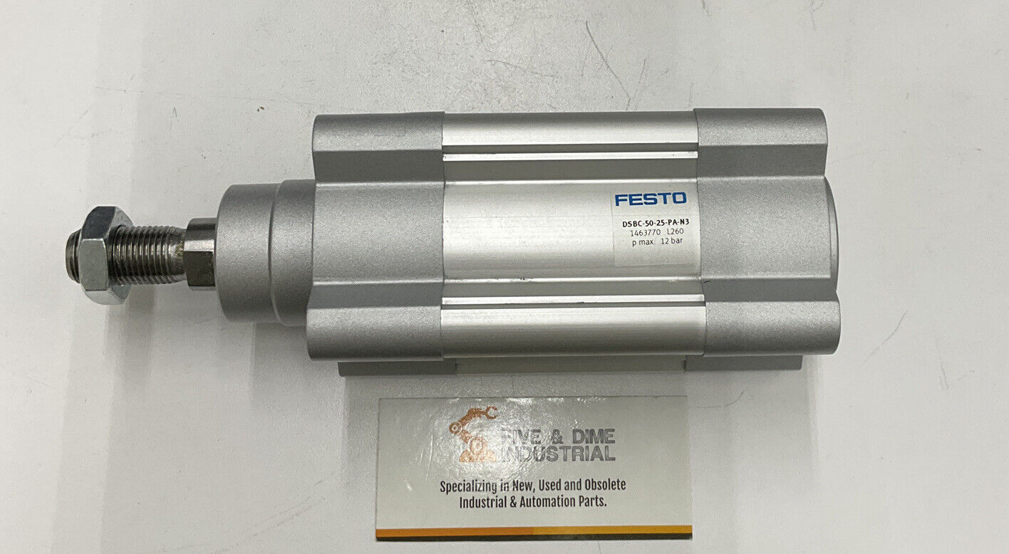 Festo DSBC-50-25-PA-N3 New Pneumatic Cylinder 1463770 Ser. L260 (CL340)