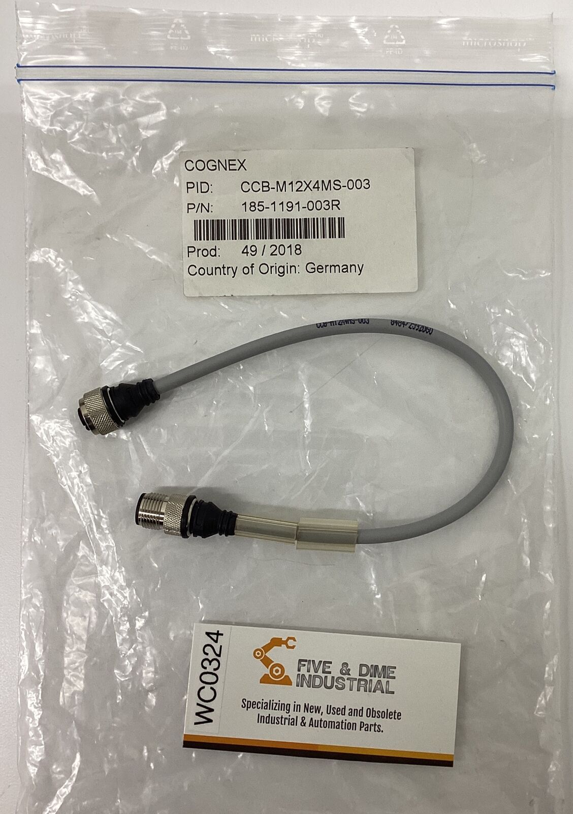 Cognex 185-1191-003R Camera Cable Cordset (BL286)