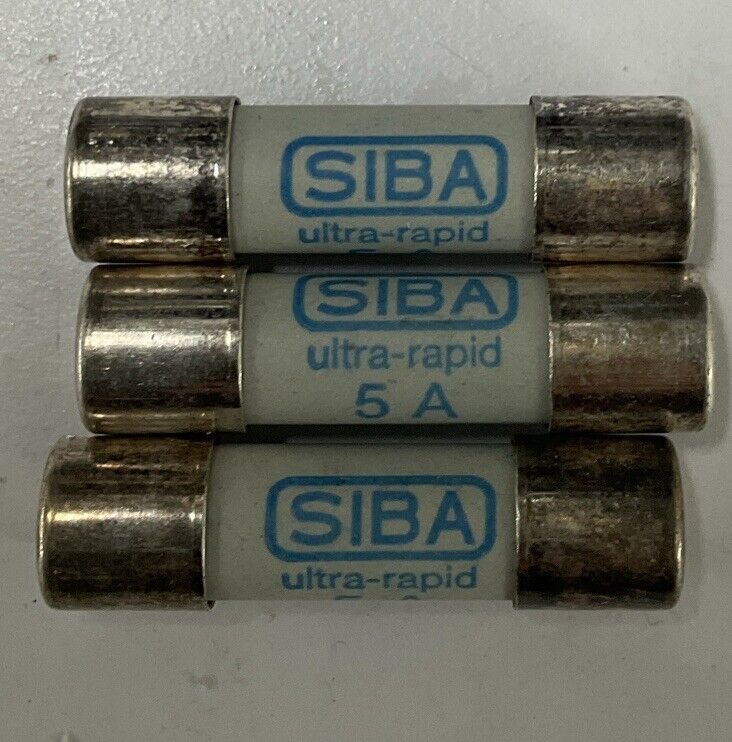 Siba 5017906.5 Lot of 3 5-Amp Fuses 660V Ultra Rapid (BL247) - 0