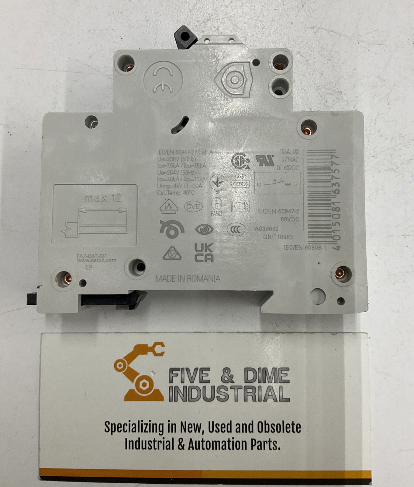 Eaton FAZ-C4 / 1SP / 167256 Circuit Breaker DIN Mount 4 Amp (BL146) - 0