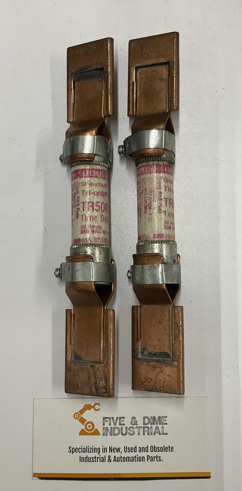Gould Shawmut TR50R Lot of (2)  Time Delay Fuses 50A 250V (CL130)
