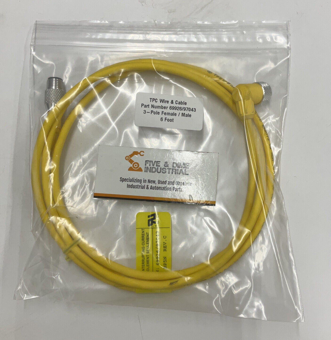 TPC Wire & Cable 69926/97043 3-Pole Female / Male 6' (CBL141)