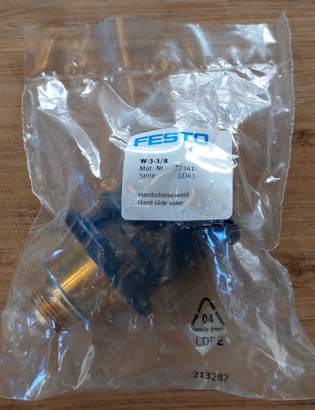 Festo W-3-3/8 Genuine Pneumatic Hand Slide Valve 2341 3/8 BSP (OV103)